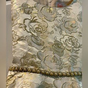 Wonder Nation Champagne & Gold Brocade Girls dress Size 7